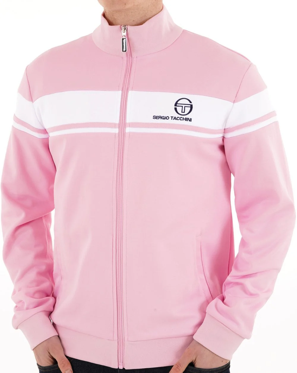 Sergio Tacchini Masters Track Top Pink/White - Image 3
