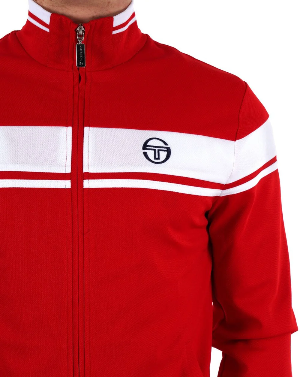 Sergio Tacchini Masters Track Top Red White - Image 3
