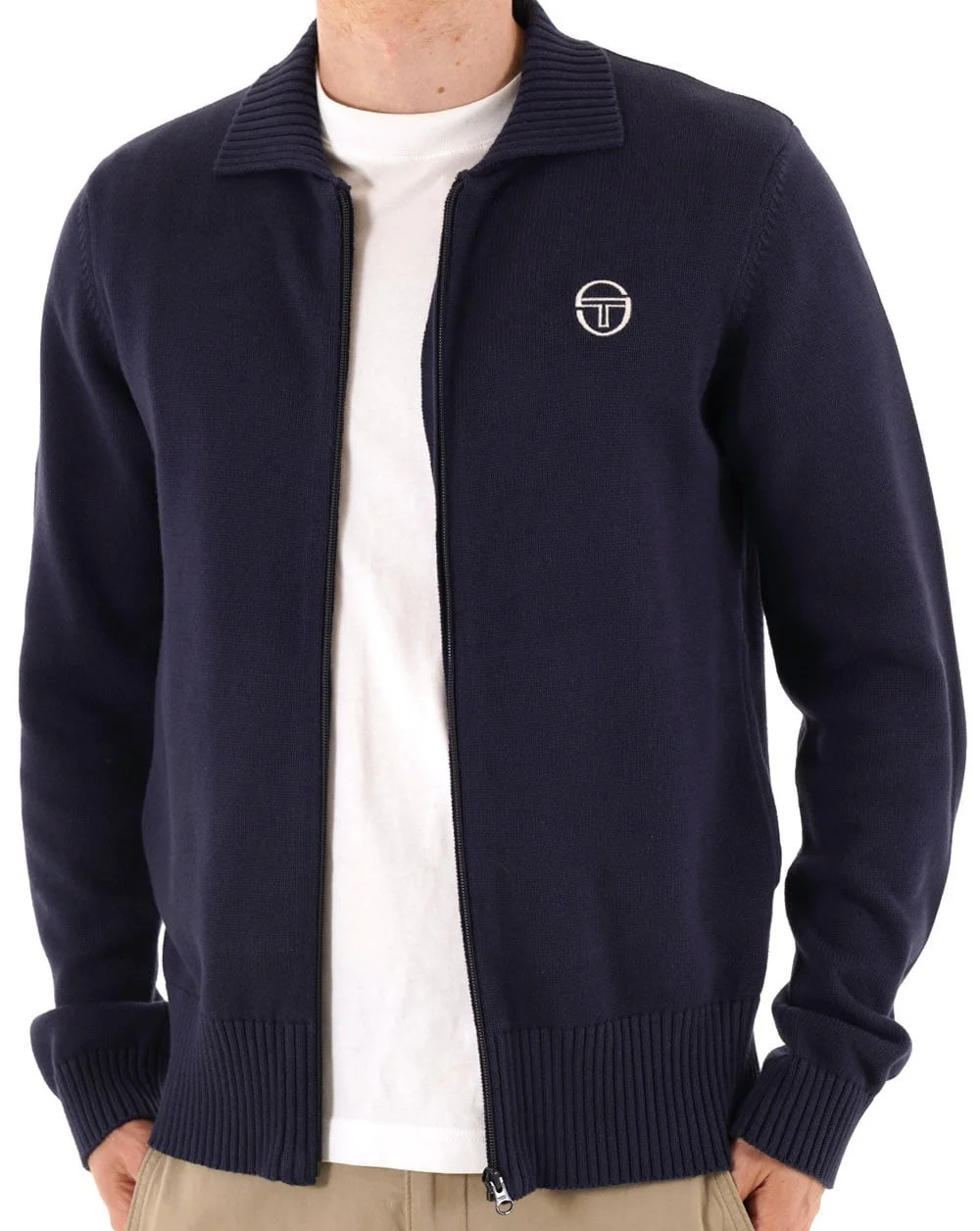 Sergio Tacchini Full Zip Collars Knit Navy - Image 2