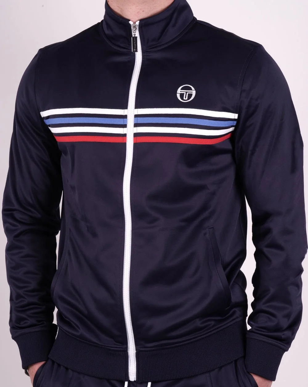 Sergio Tacchini Multi Stripe Track Top Navy Blue