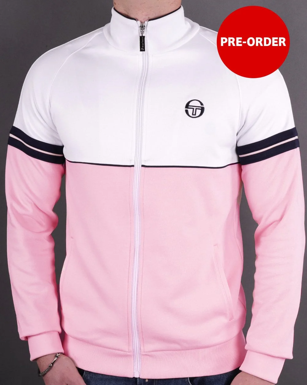 Sergio Tacchini Orion Track Top Pink/White
