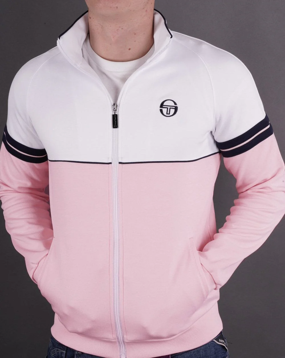 Sergio Tacchini Orion Track Top Pink/White - Image 5