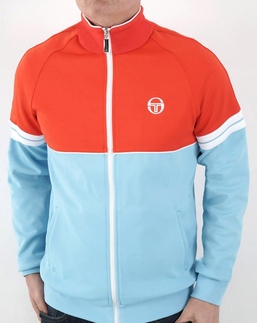 Sergio Tacchini Orion Track Top Sky Blue/Orange - Image 2