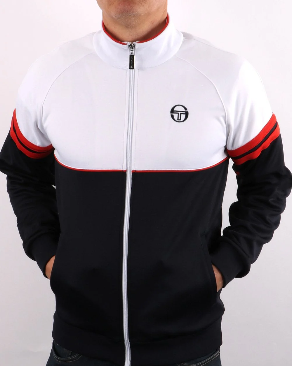 Sergio Tacchini Orion Track Top White/Navy/Red - Image 2