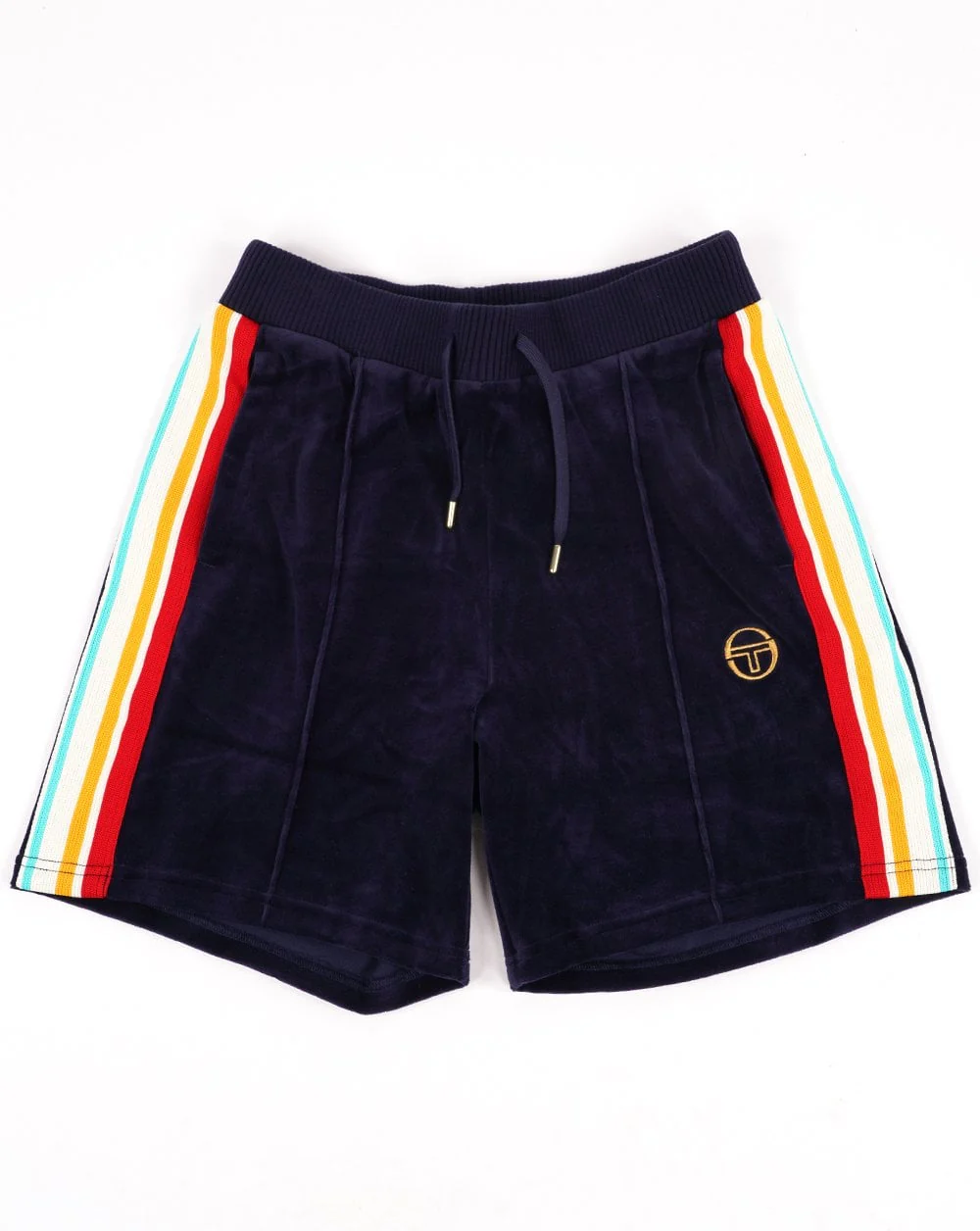 Sergio Tacchini Slice Velour Shorts Navy Blue