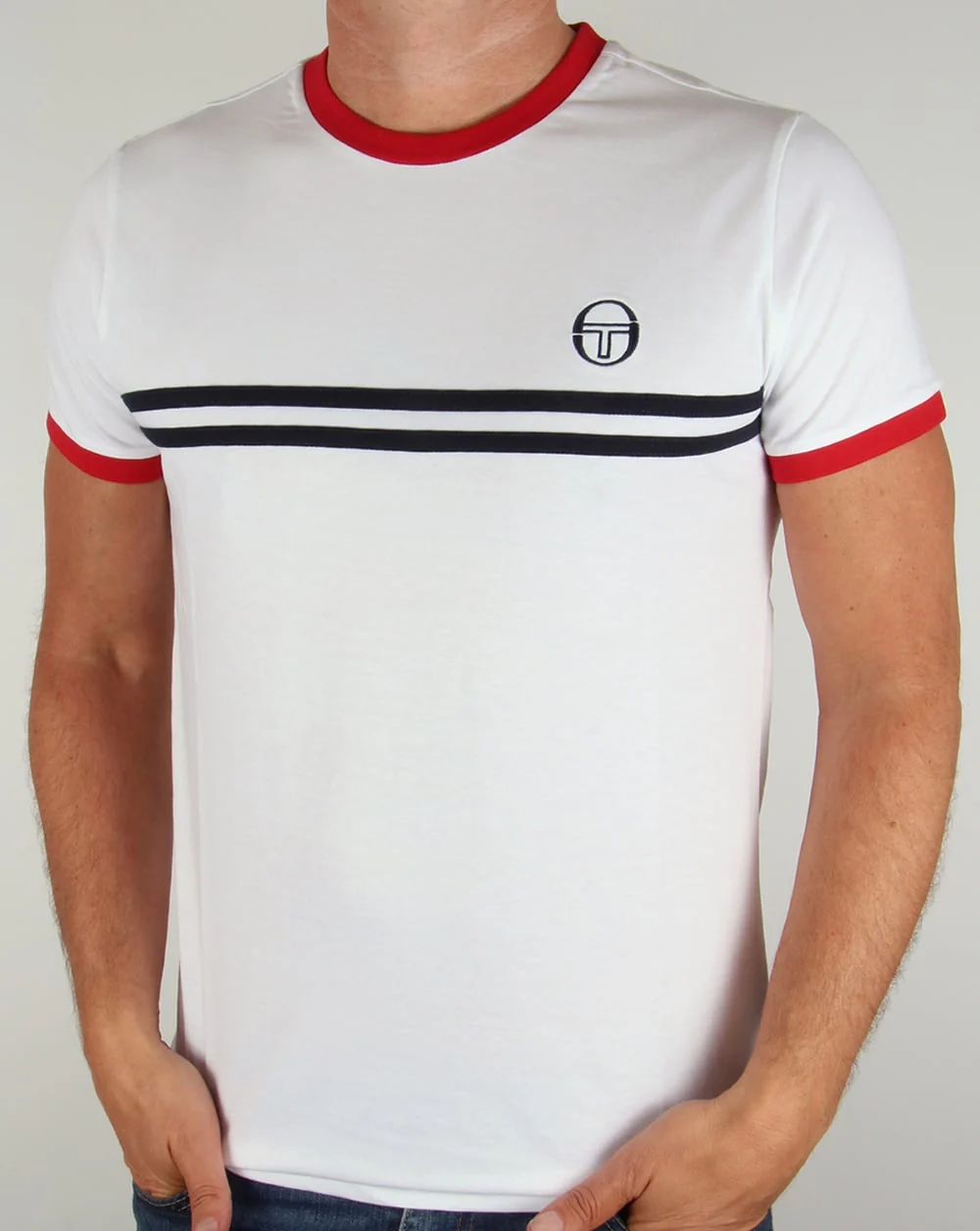Sergio Tacchini Super Mac T-shirt White/Navy/Red
