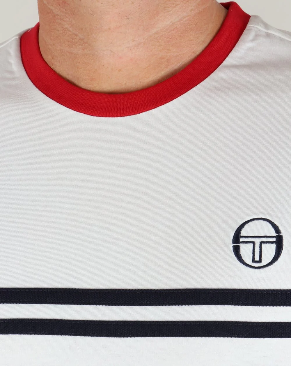 Sergio Tacchini Super Mac T-shirt White/Navy/Red - Image 2