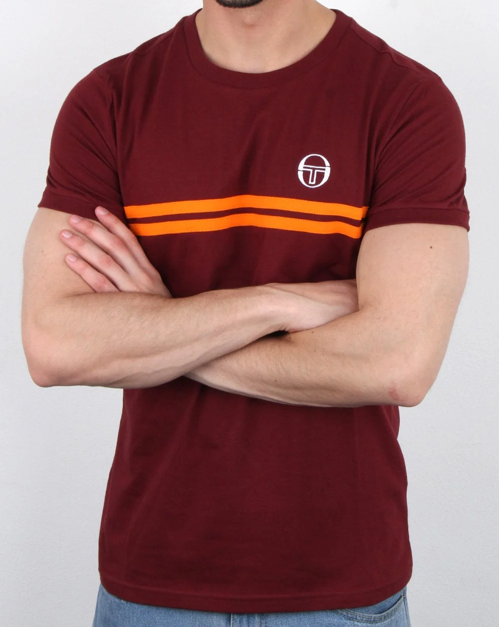 Sergio Tacchini Supermac T-shirt Maroon/Orange - Image 3