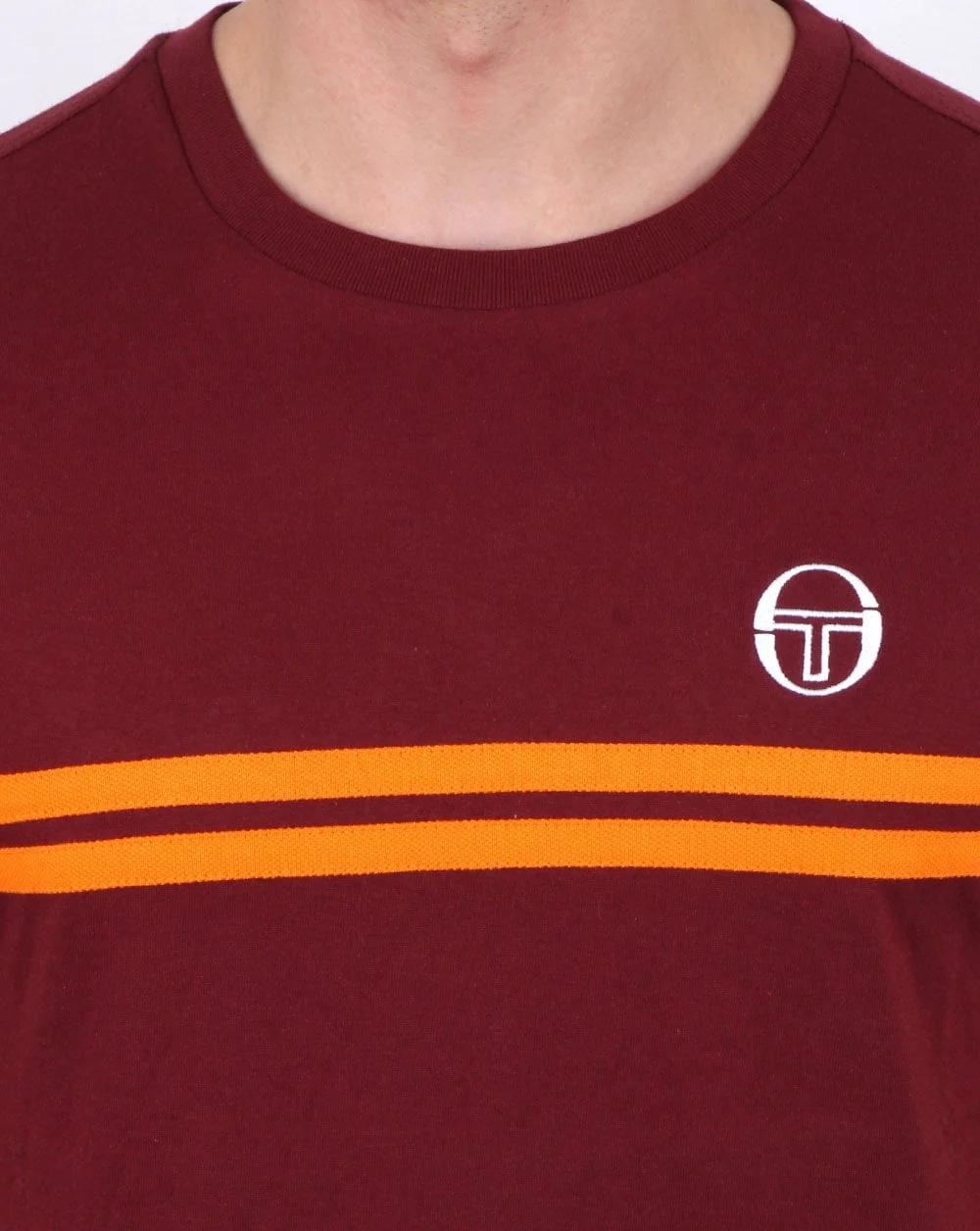 Sergio Tacchini Supermac T-shirt Maroon/Orange - Image 4