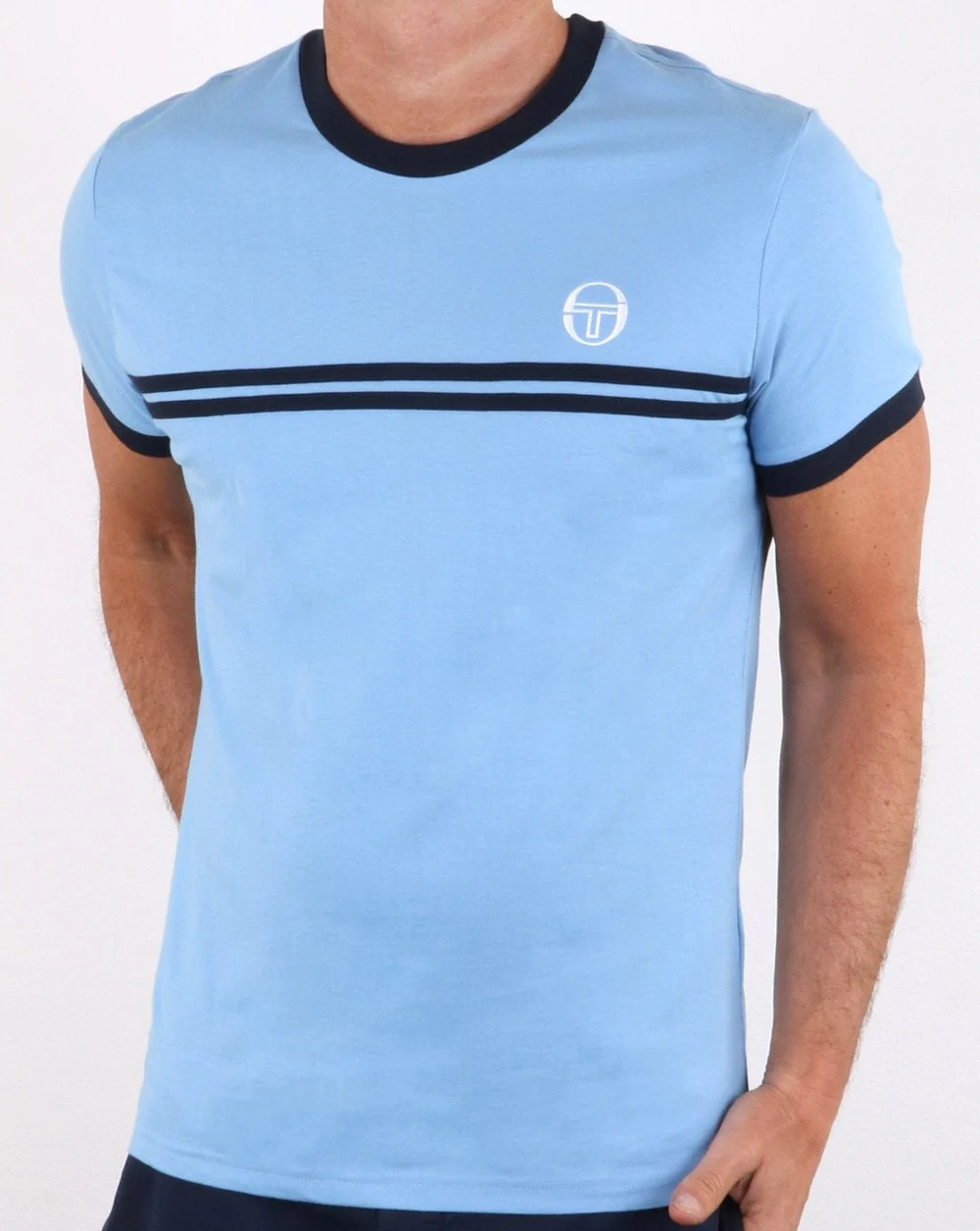 Sergio Tacchini Supermac T-shirt Sky Blue/Navy - Image 2