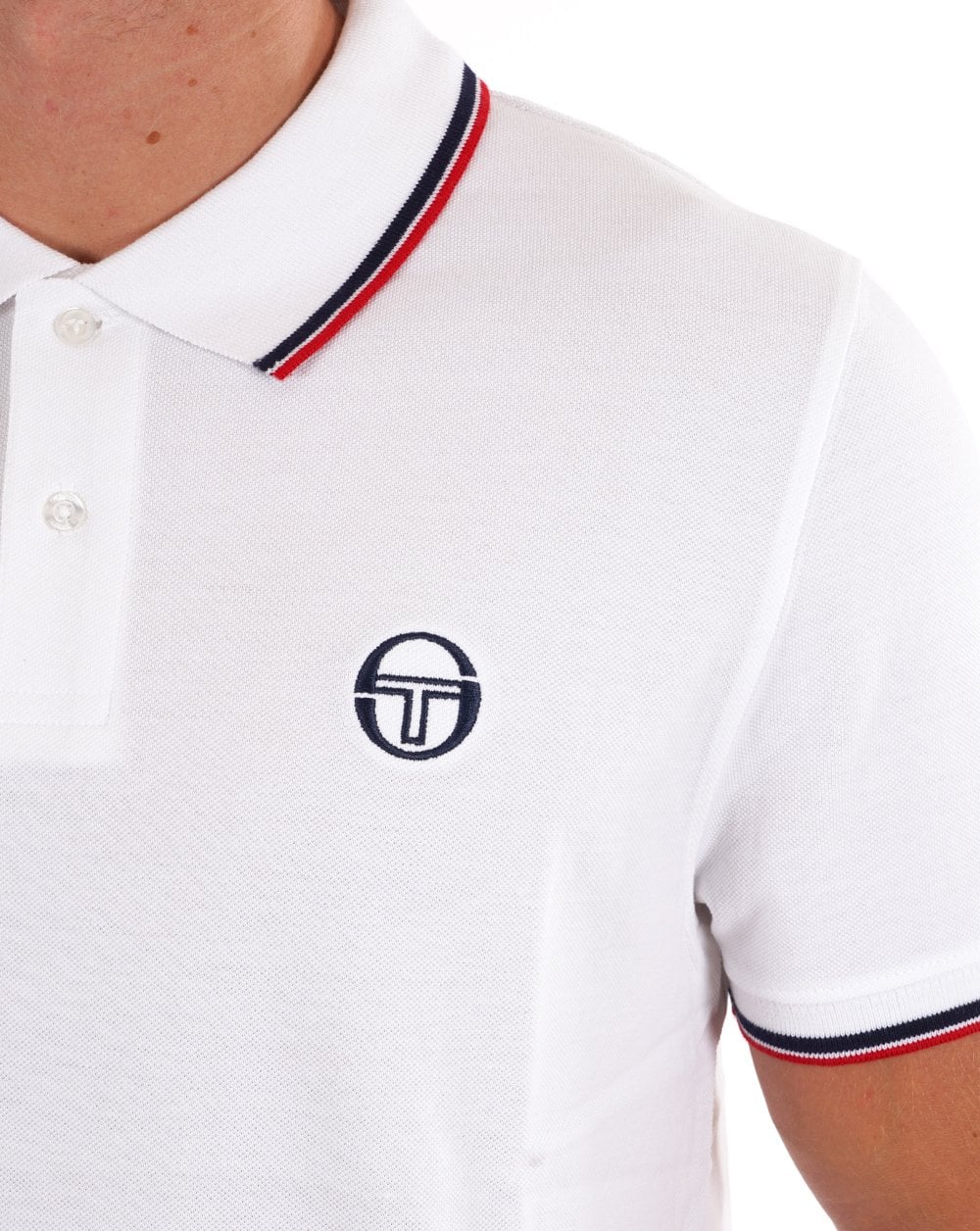 Sergio Tacchini Tipped Polo Shirt White - Image 3