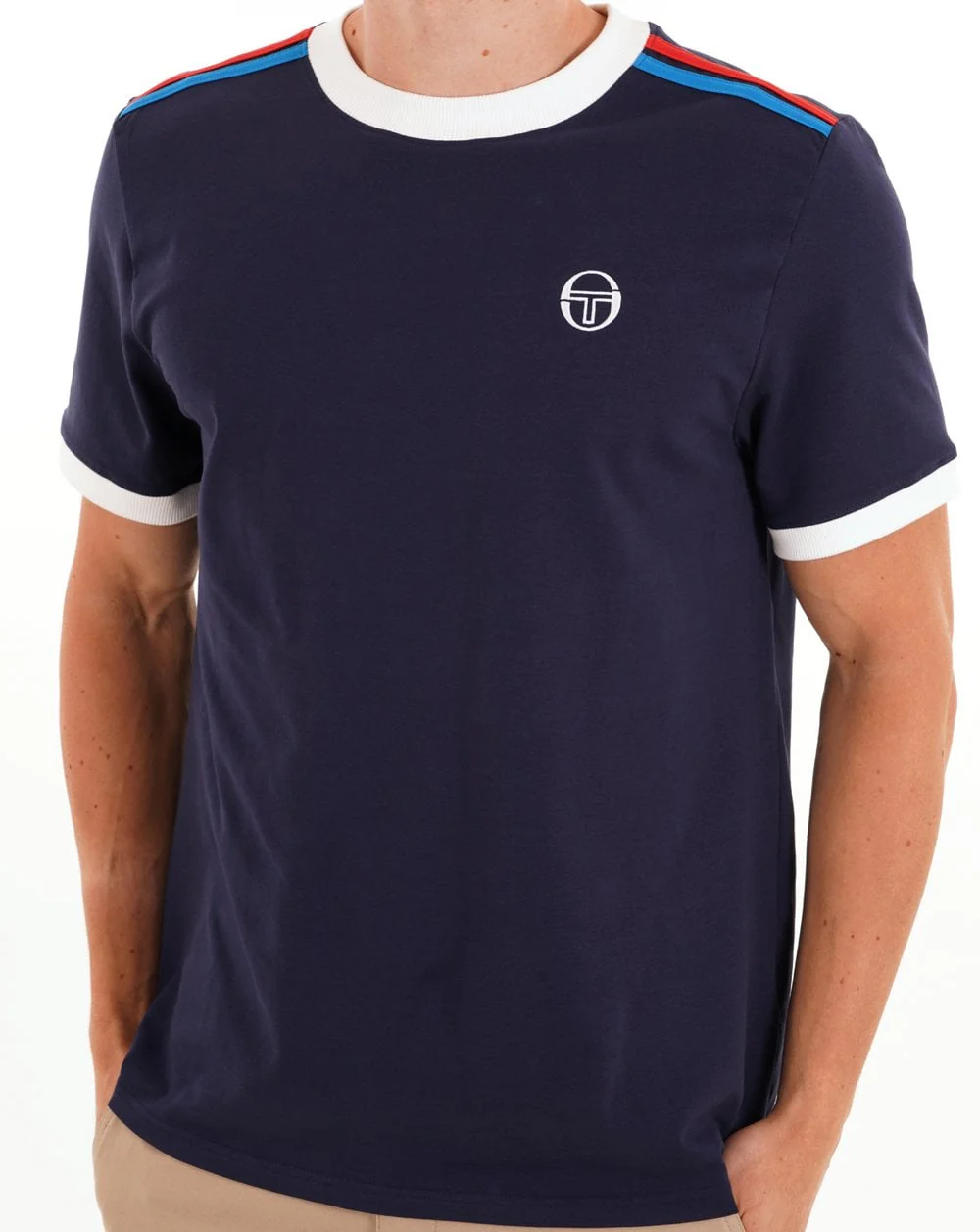 Sergio Tacchini Triste T Shirt Navy Blue/White - Image 2