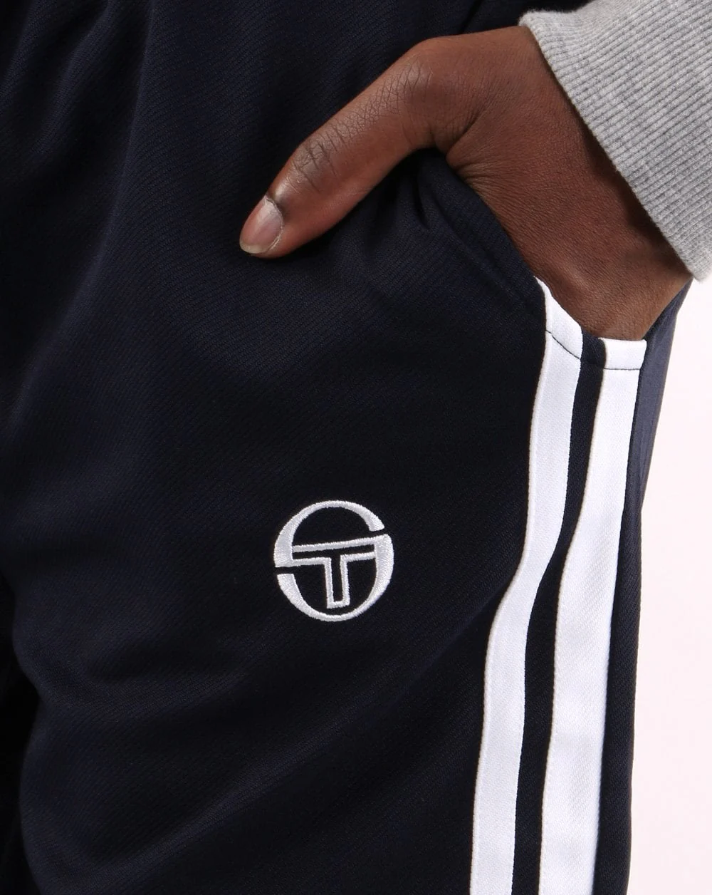 Sergio Tacchini Twin Stripe Track Pants Navy/White - Image 2