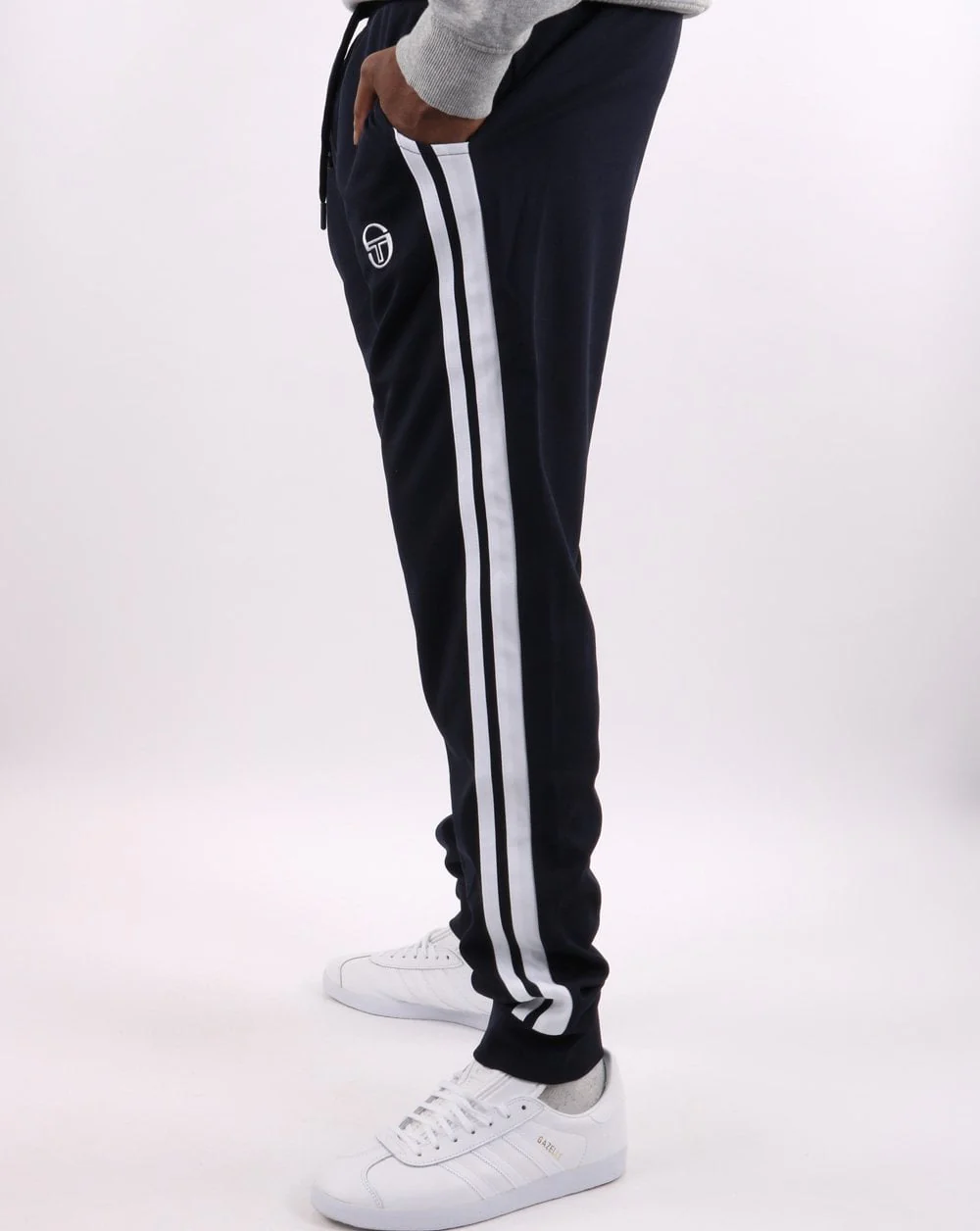 Sergio Tacchini Twin Stripe Track Pants Navy/White - Image 3