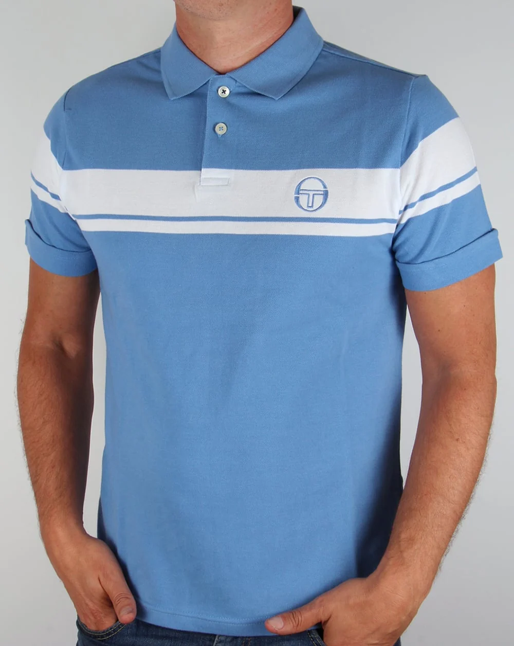 Sergio Tacchini Young Line Polo Shirt Sky Blue/White
