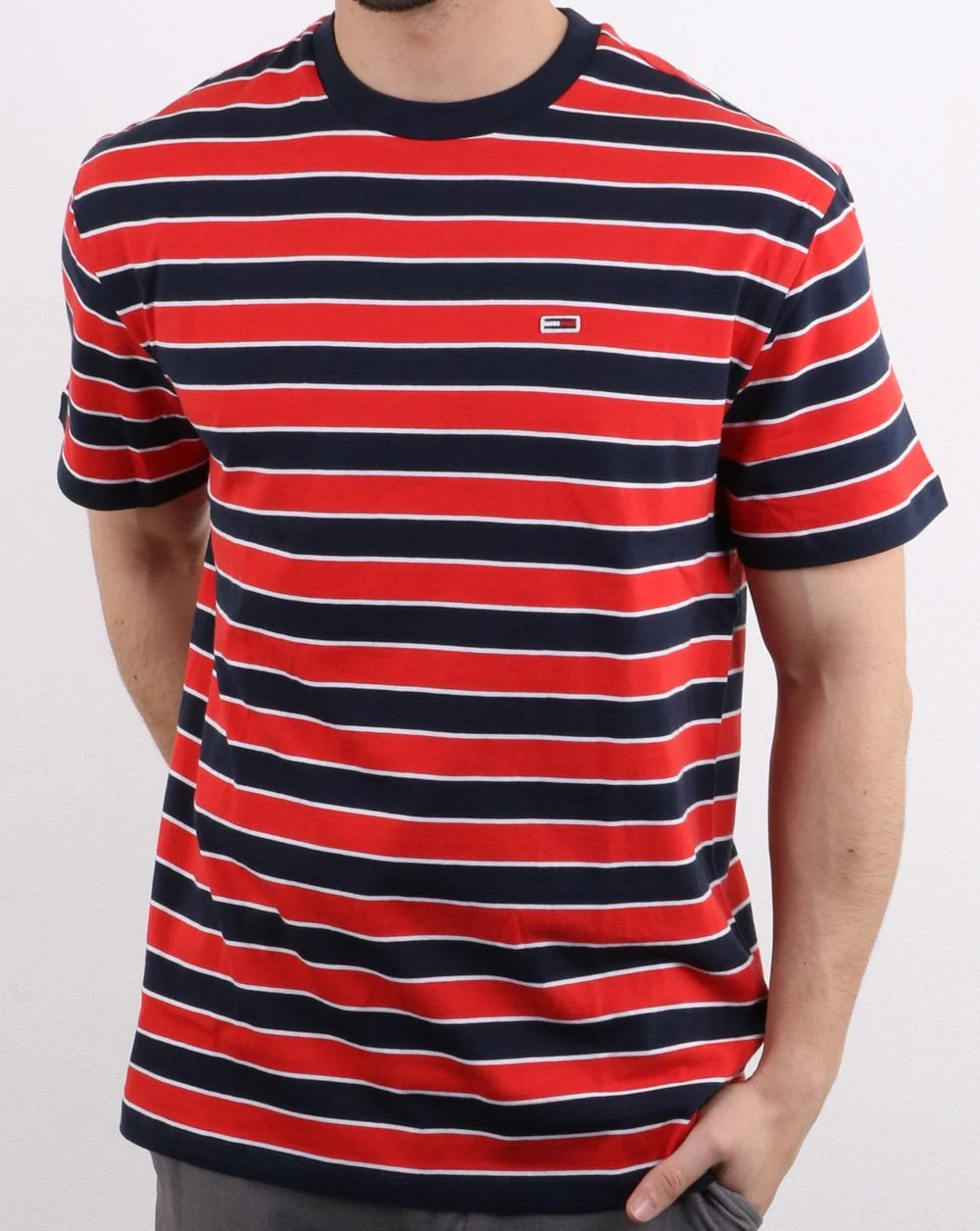 Tommy Hilfiger Bold Stripe Tee Flame Red/Navy - Image 2