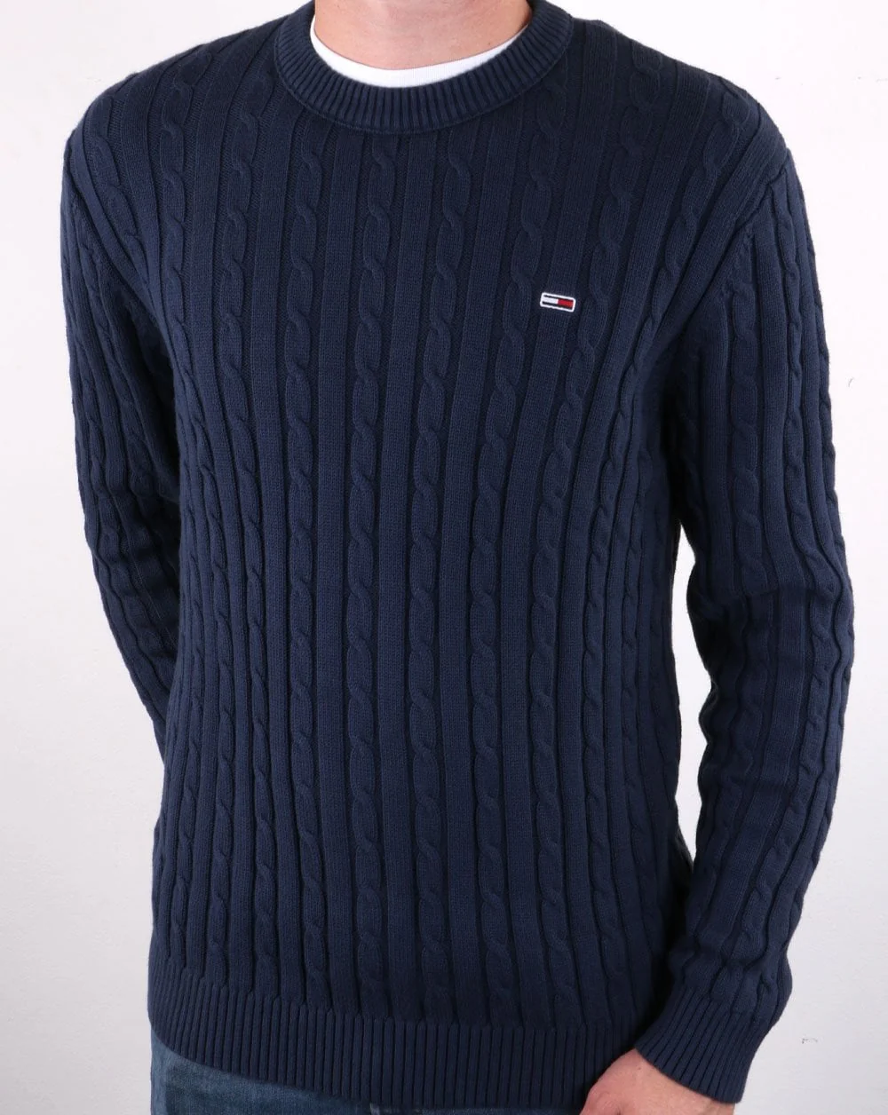 Tommy Hilfiger Cable Knit Jumper Navy - Image 2