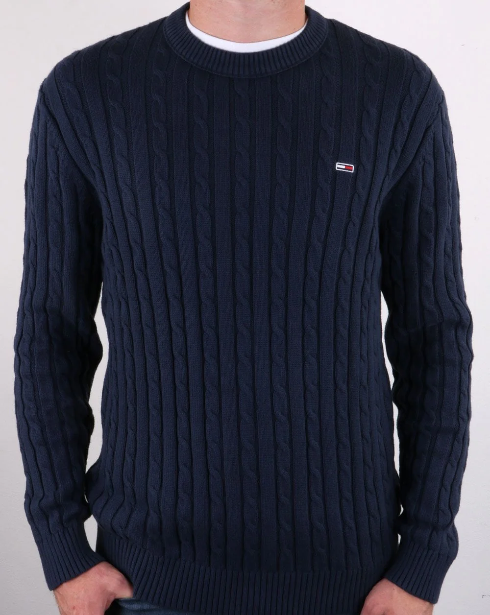 Tommy Hilfiger Cable Knit Jumper Navy - Image 3