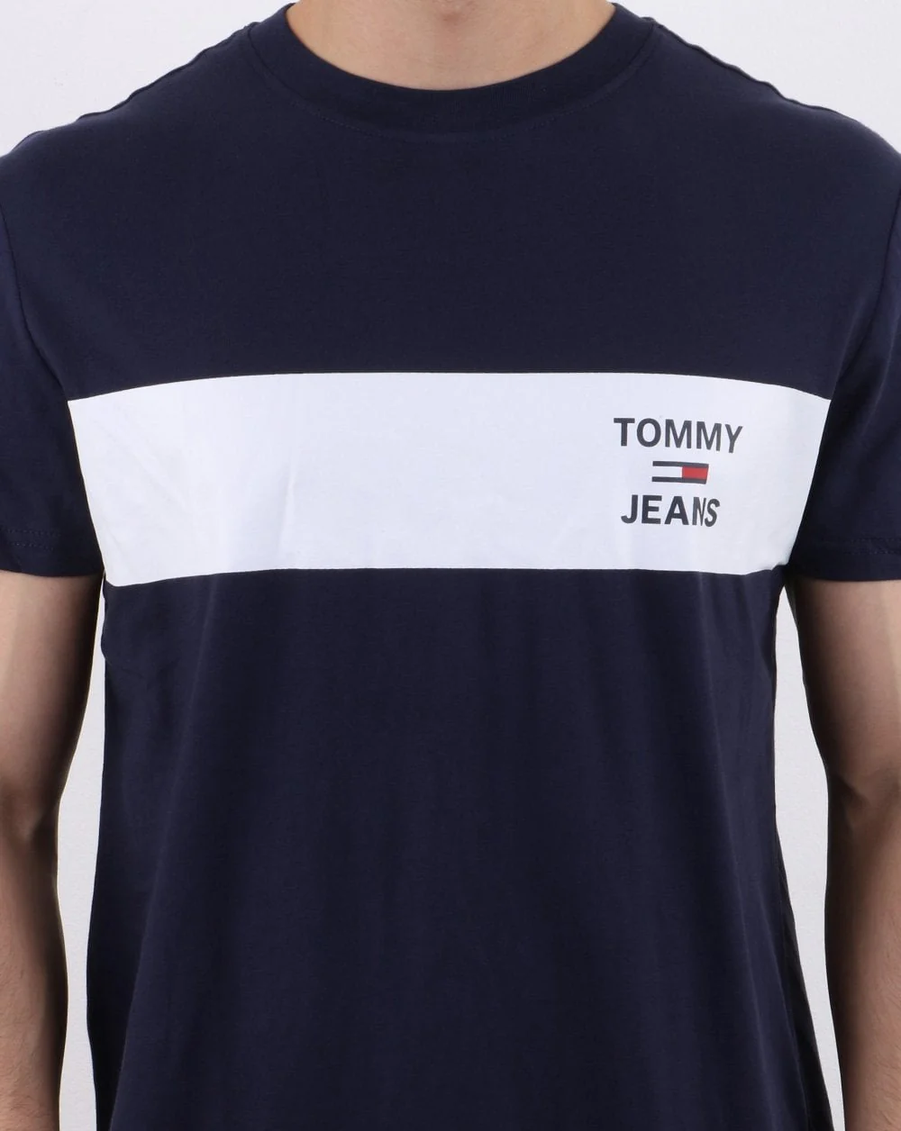 Tommy Hilfiger Chest Stripe Logo T-shirt Navy - Image 3