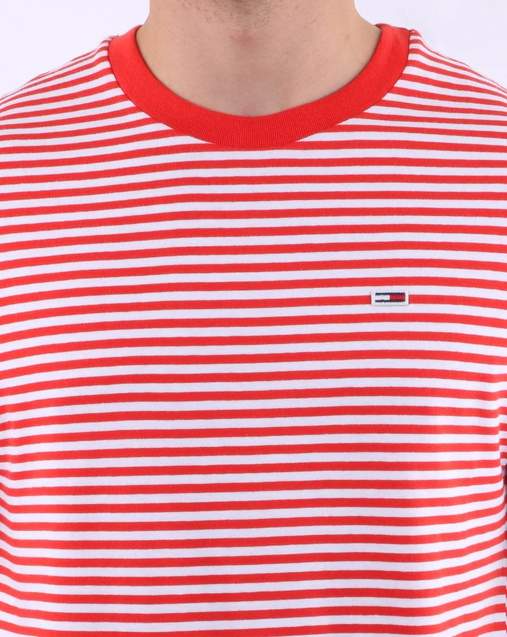 Tommy Hilfiger Classic Stripe T Shirt Red / White - Image 3