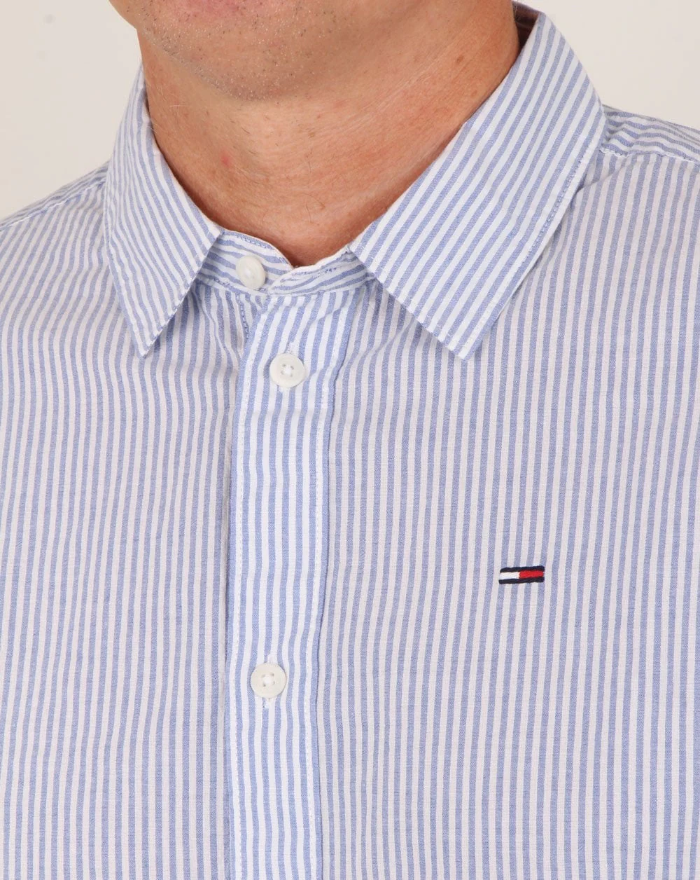 Tommy Hilfiger Essential Stripe Shirt Classic White/Blue - Image 2