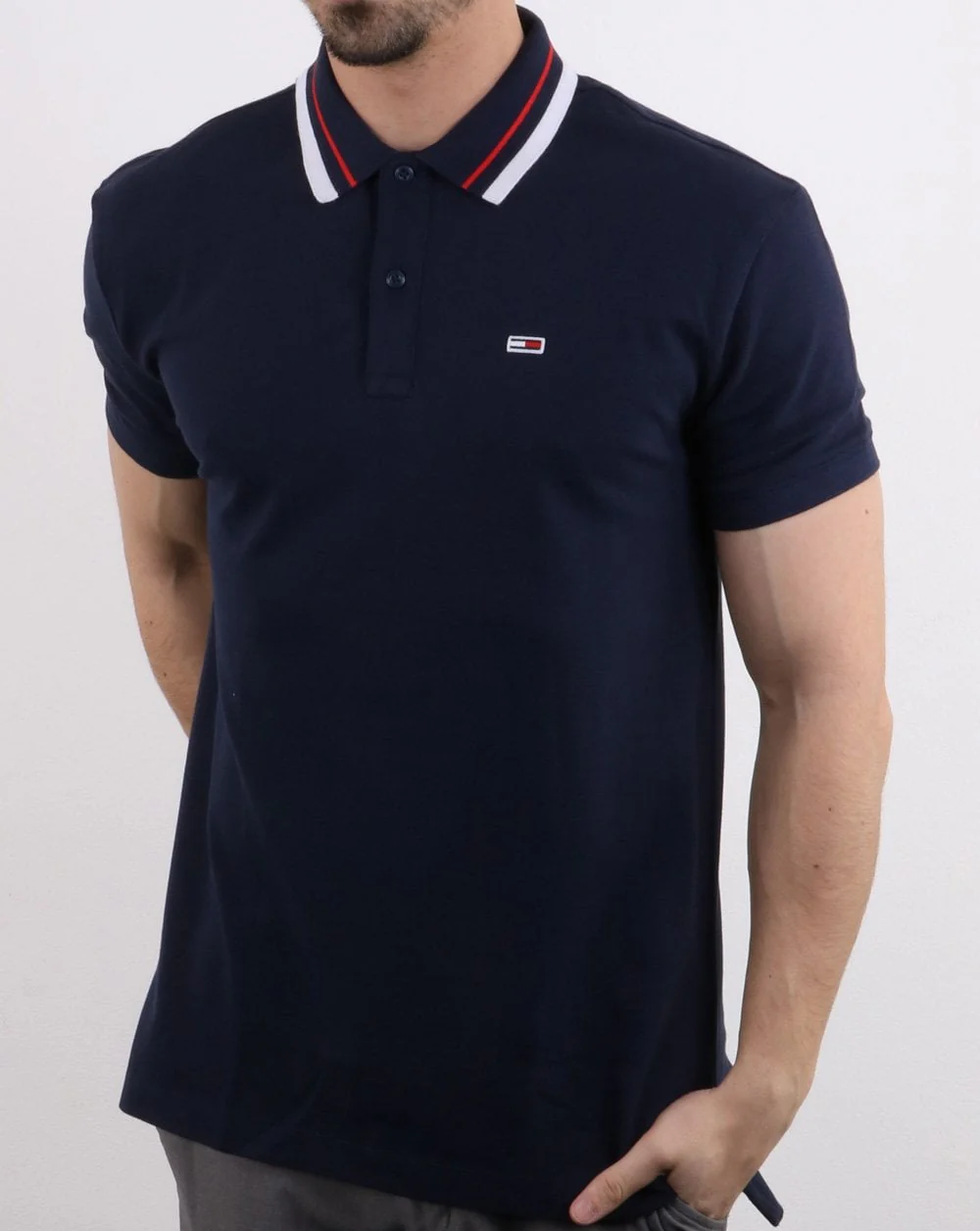 Tommy Hilfiger Tipped Polo Navy - Image 2