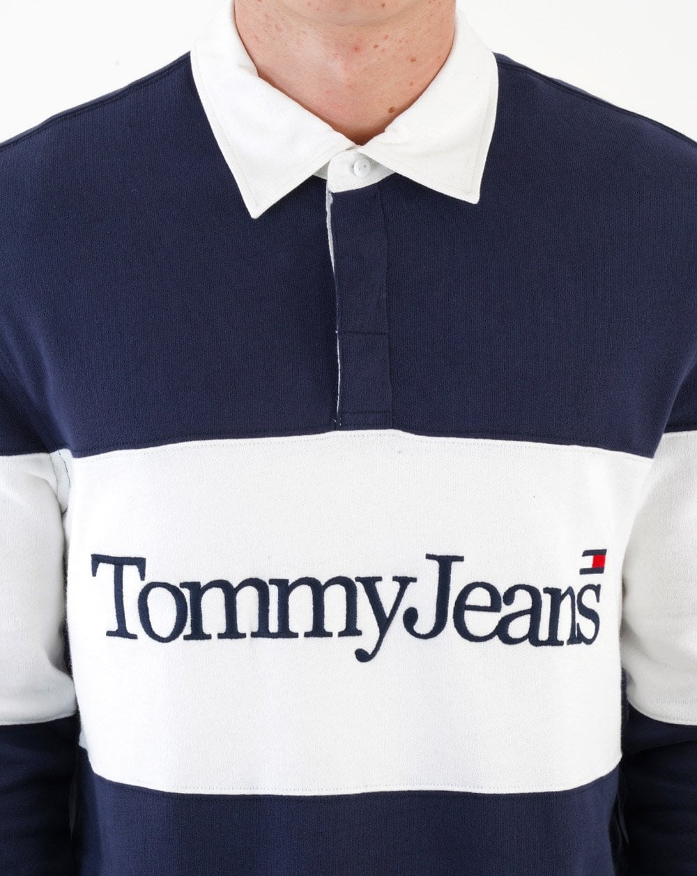 Tommy Jeans Colour Block Rugby Shirt Navy - Image 2