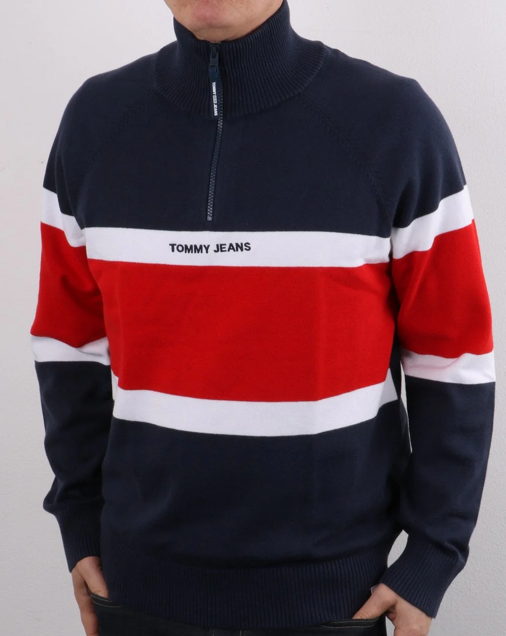 Tommy Jeans Colourblock Knit Navy - Image 2