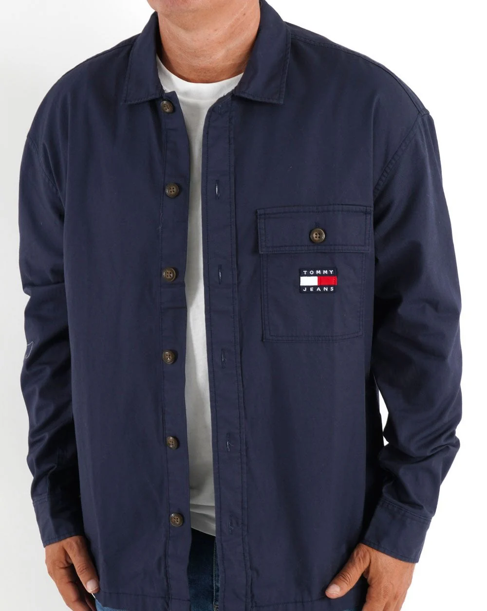 Tommy Jeans Cotton Overshirt Navy - Image 2