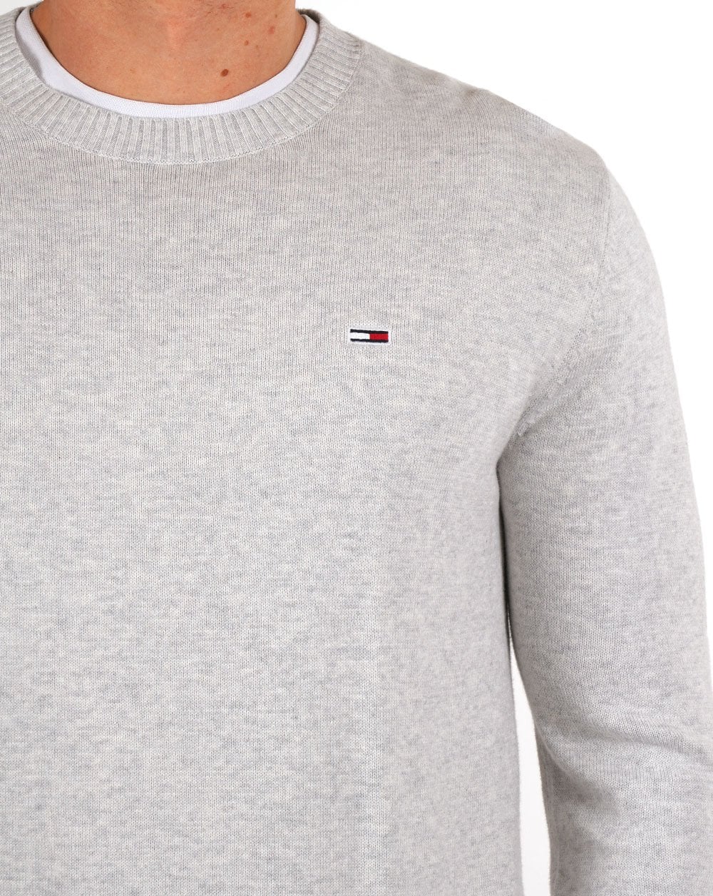 Tommy Jeans Crew Neck Jumper Silver Grey - Image 2