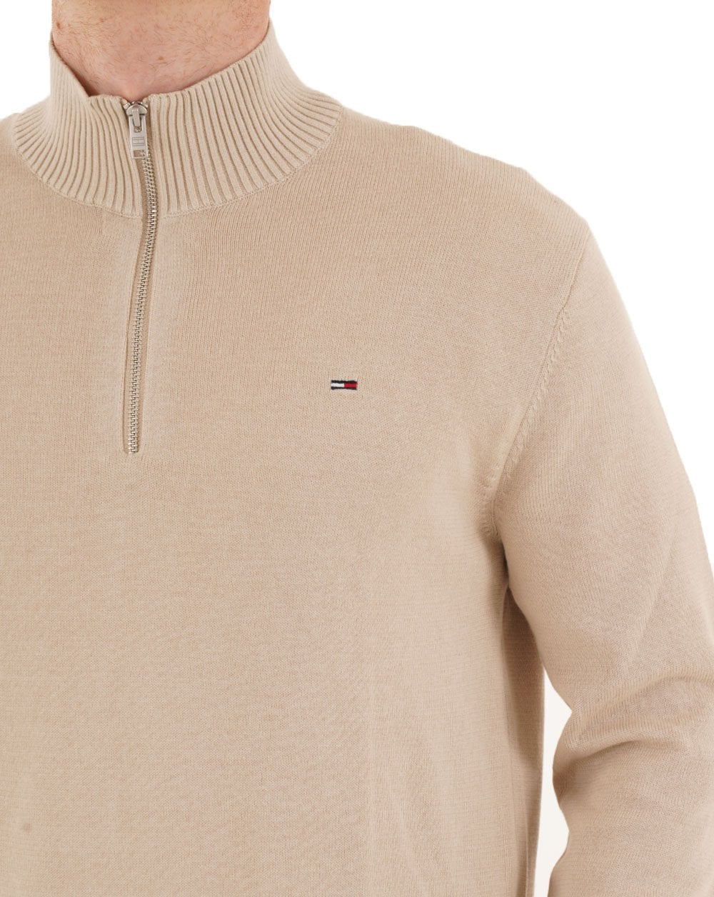 Tommy Jeans Essential Quarter Zip Gulf Sand - Image 2