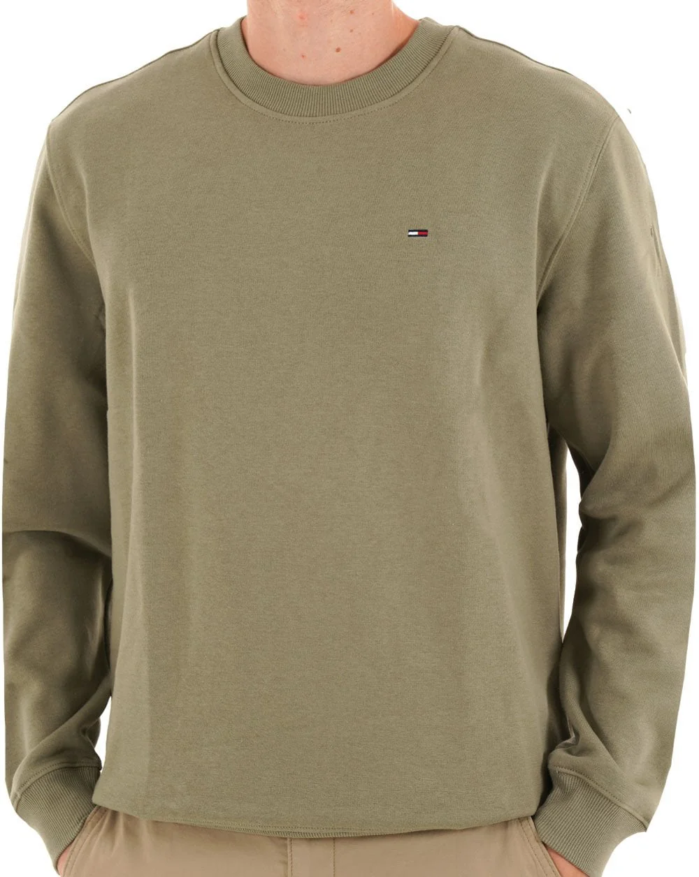 Tommy Jeans Flag Crew Sweatshirt Utility Sage