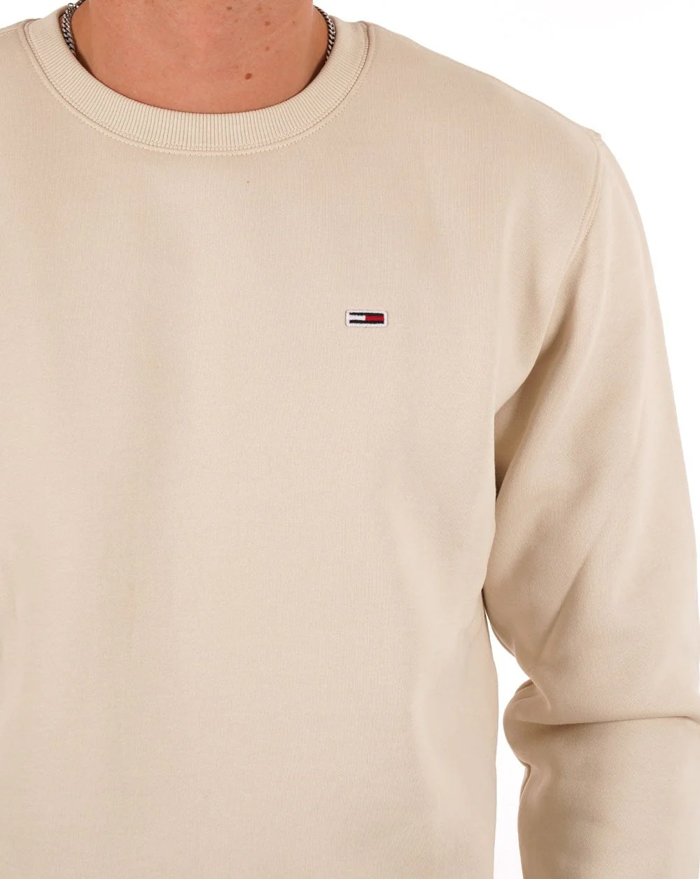 Tommy Jeans Flag Patch Fleece Sweatshirt Ivory - Image 2