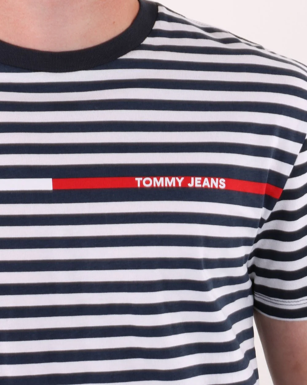 Tommy Jeans Stripe T-shirt Navy/White - Image 4