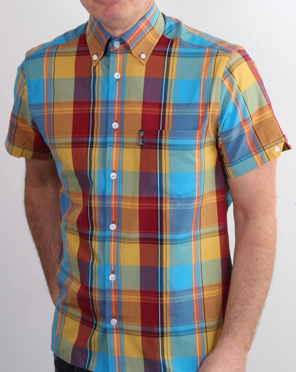 Trojan Check Shirt Mustard - Image 3