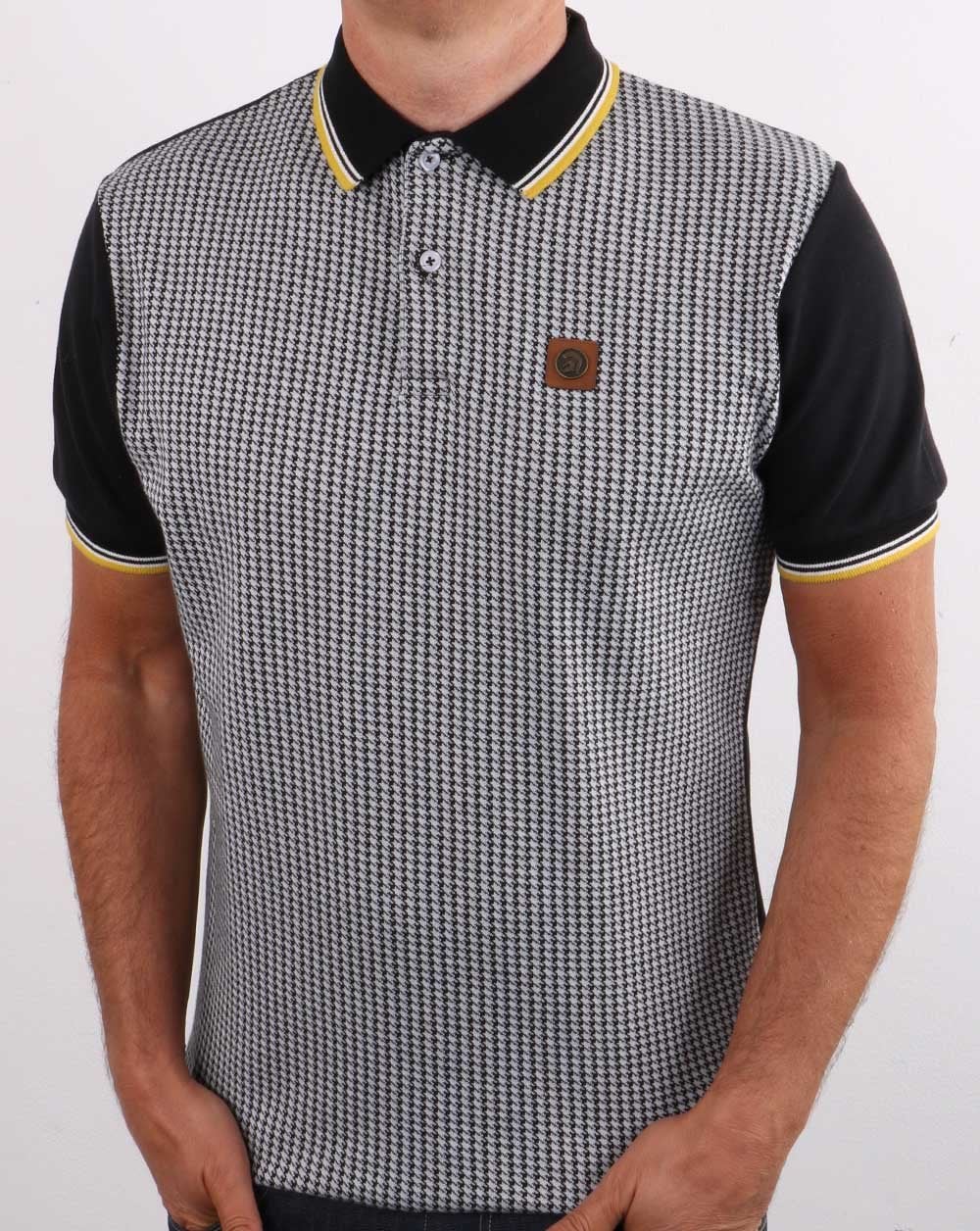 Trojan Houndstooth Polo Shirt Black