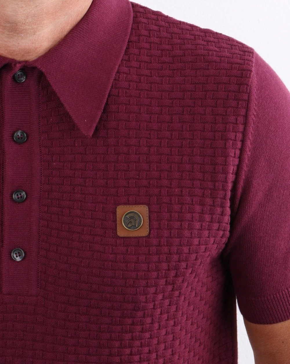 Trojan knitted Polo Shirt Port - Image 2