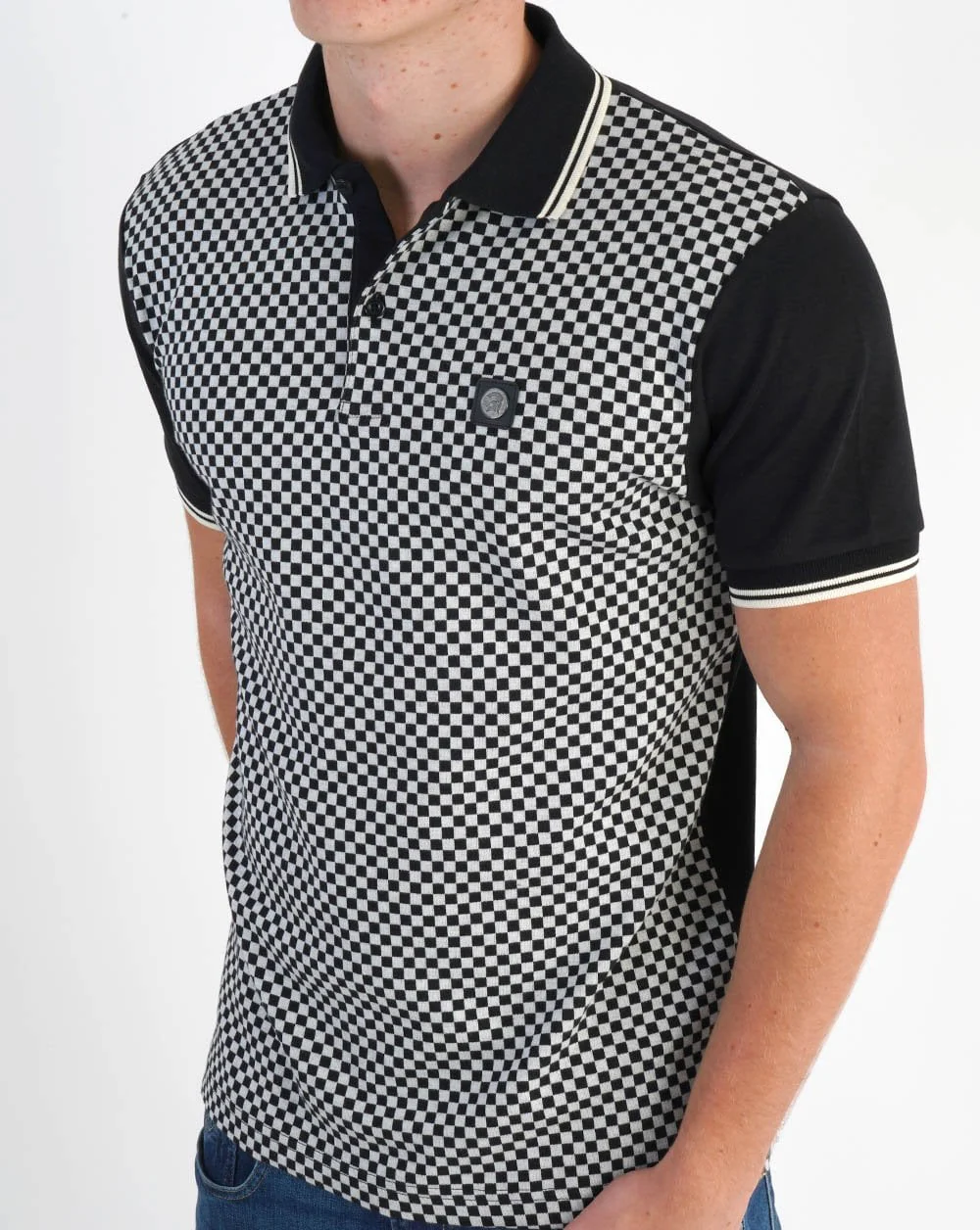 Trojan Mono Check Polo Chequerboard - Image 2