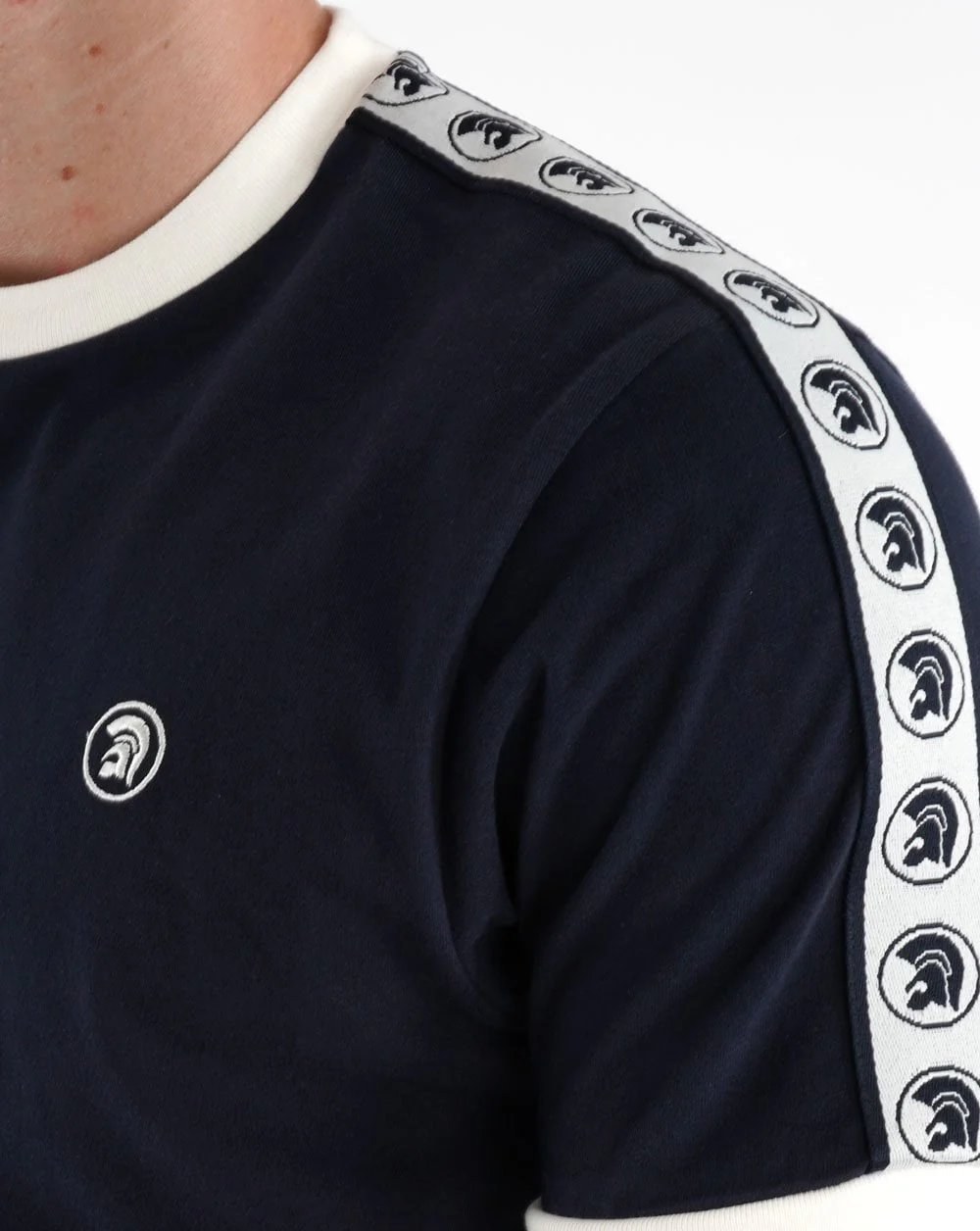 Trojan Taped Sleeve T-shirt Navy - Image 2