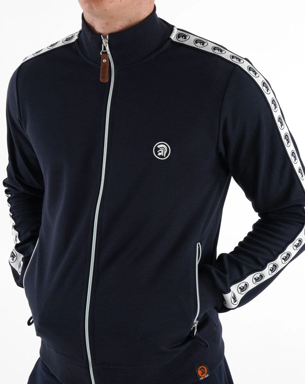 Trojan Taped Track Top Navy - Image 3
