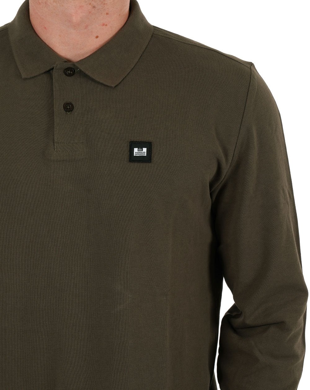 Weekend Offender Dice LS Polo Khaki Green - Image 2