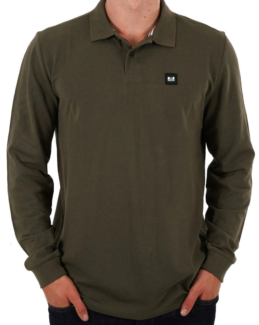 Weekend Offender Dice LS Polo Khaki Green - Image 3