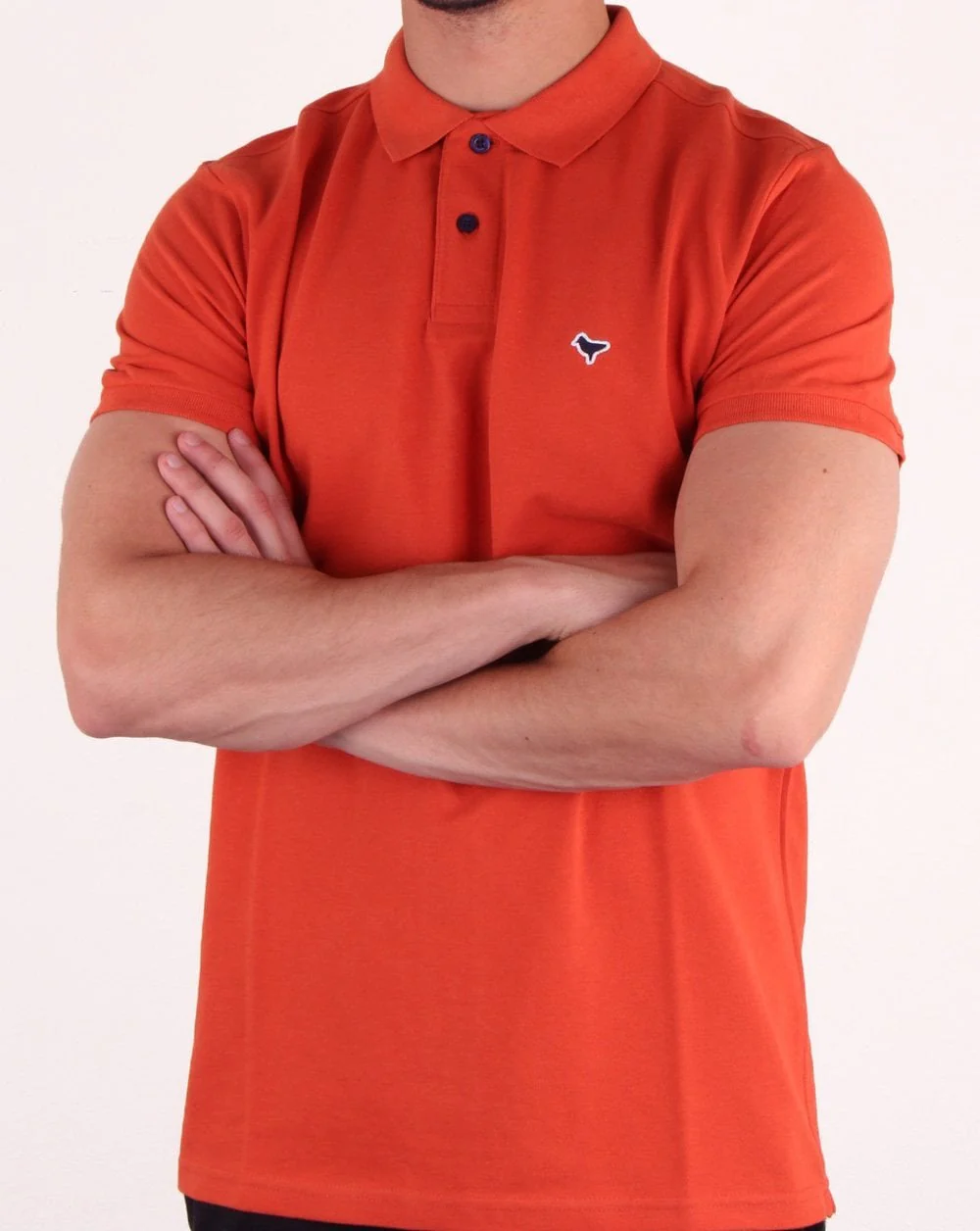 Weekend Offender Dove Polo Shirt Orange - Image 3