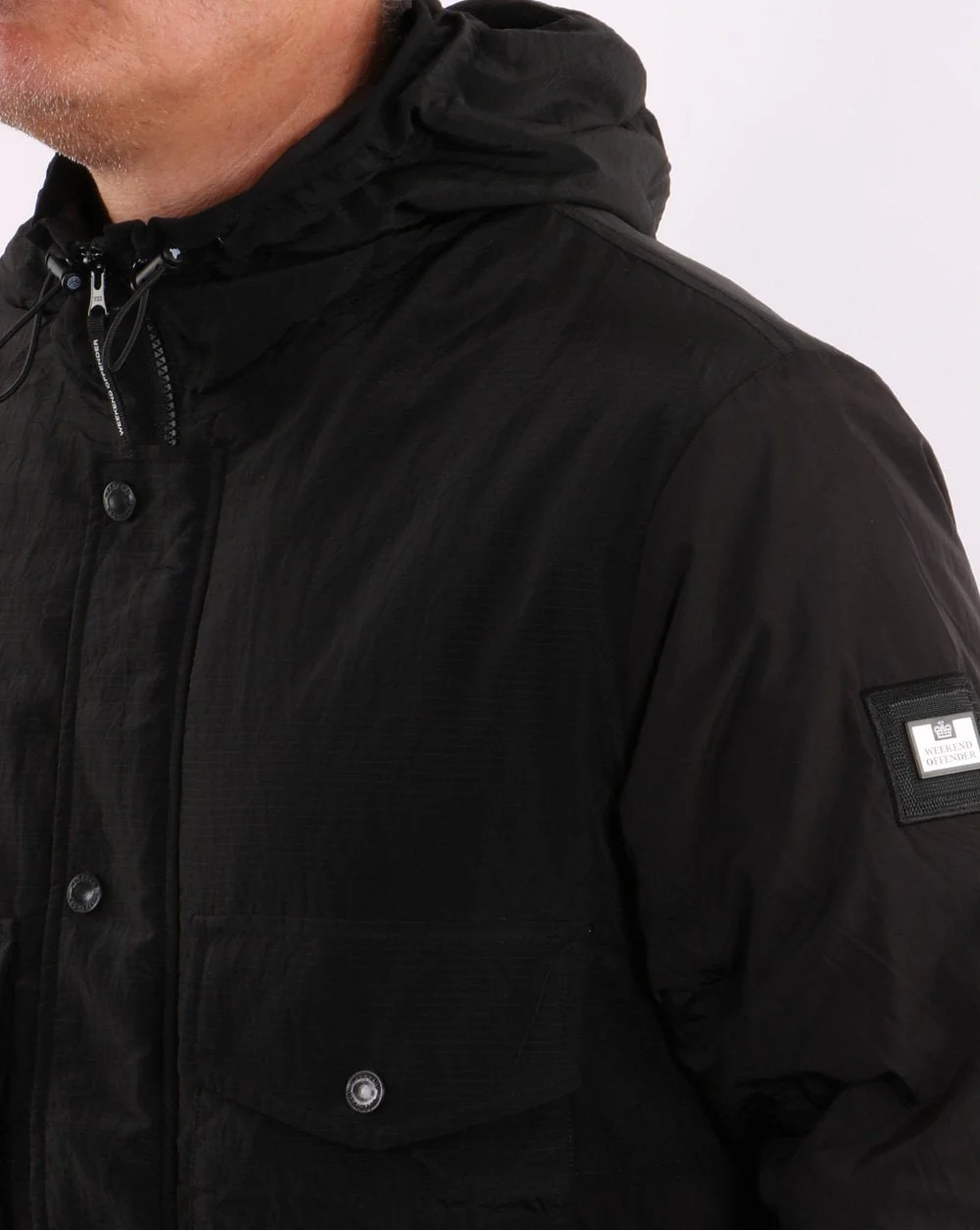 Weekend Offender Garbrndt Hooded Jacket Black - Image 4