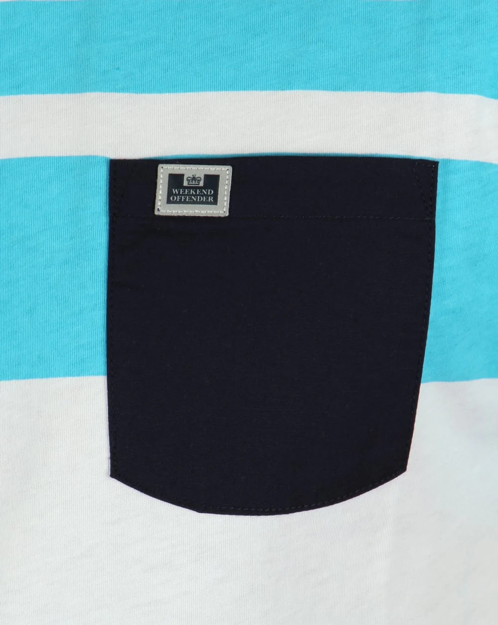 Weekend Offender Quintessence T-shirt Ocean Blue/White - Image 3