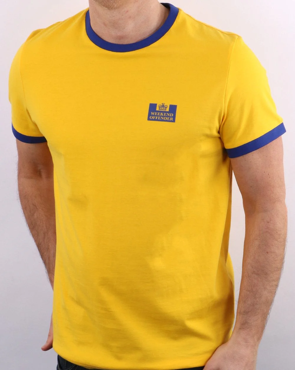 Weekend Offender Ringer Tee Yellow/Royal - Image 3