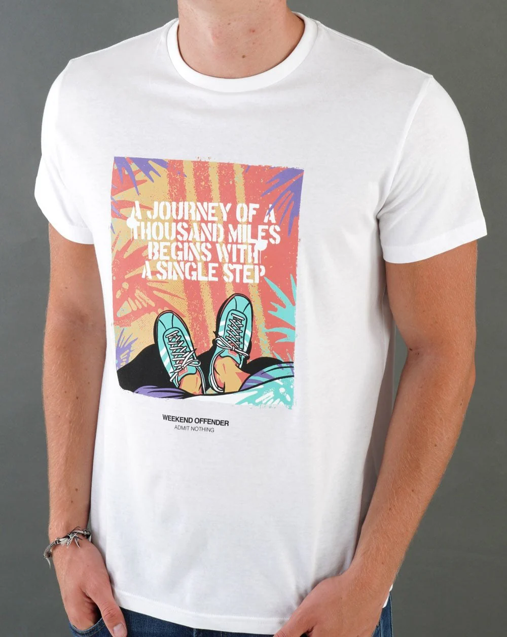 Weekend Offender Single Step T-shirt White - Image 3