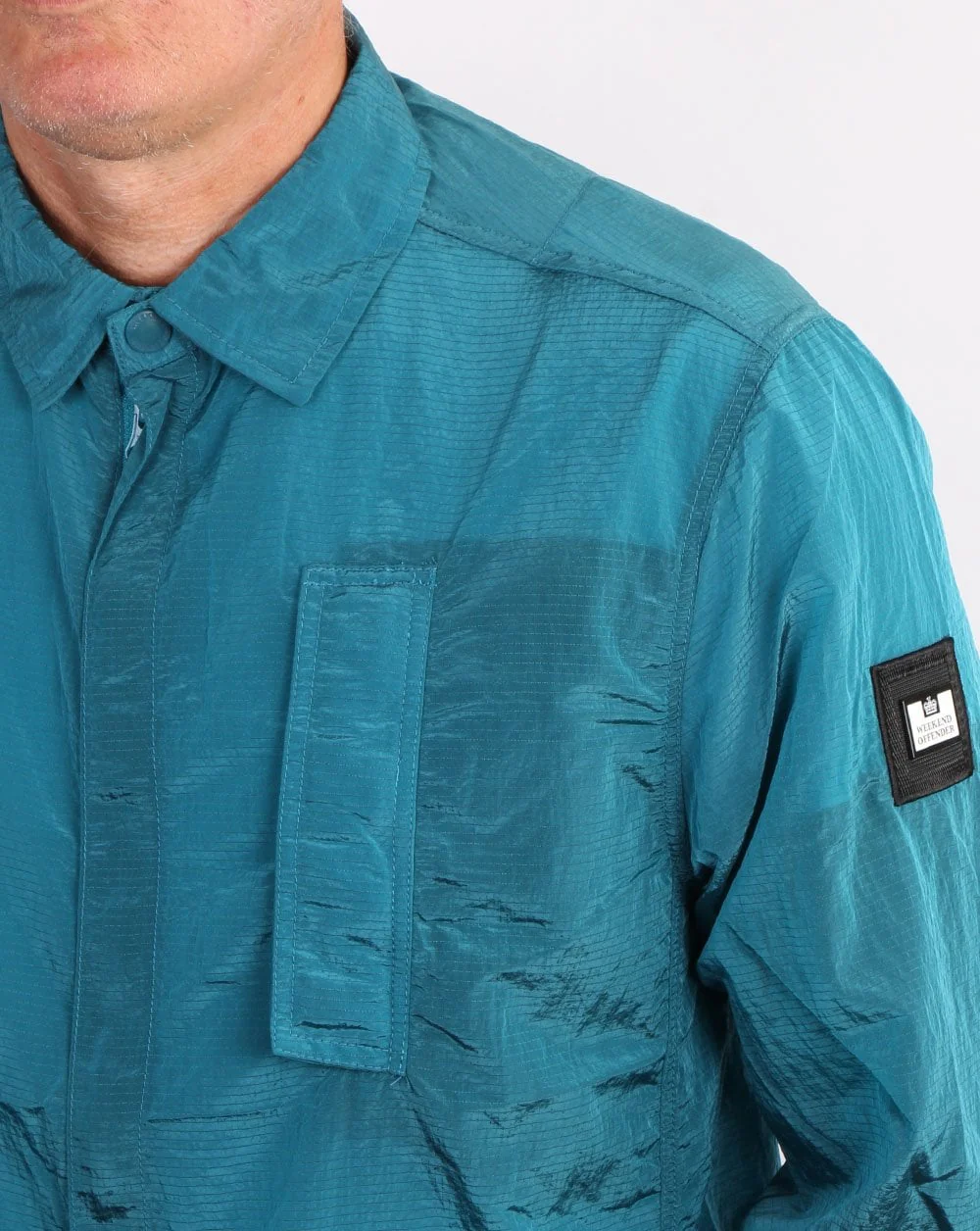 Weekend Offender Sorvino Overshirt Teal - Image 2