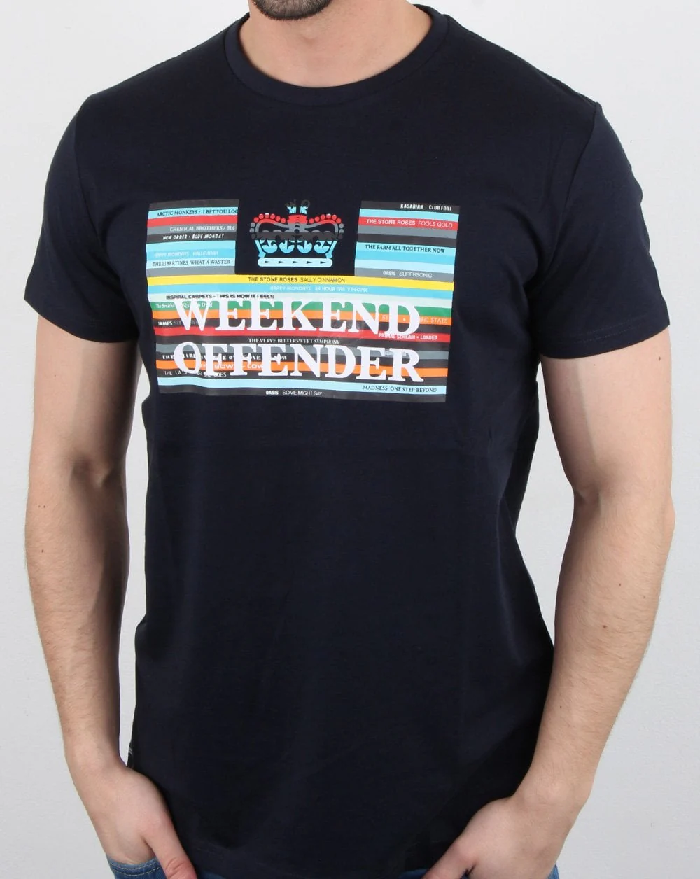 Weekend Offender Spines T-shirt Navy