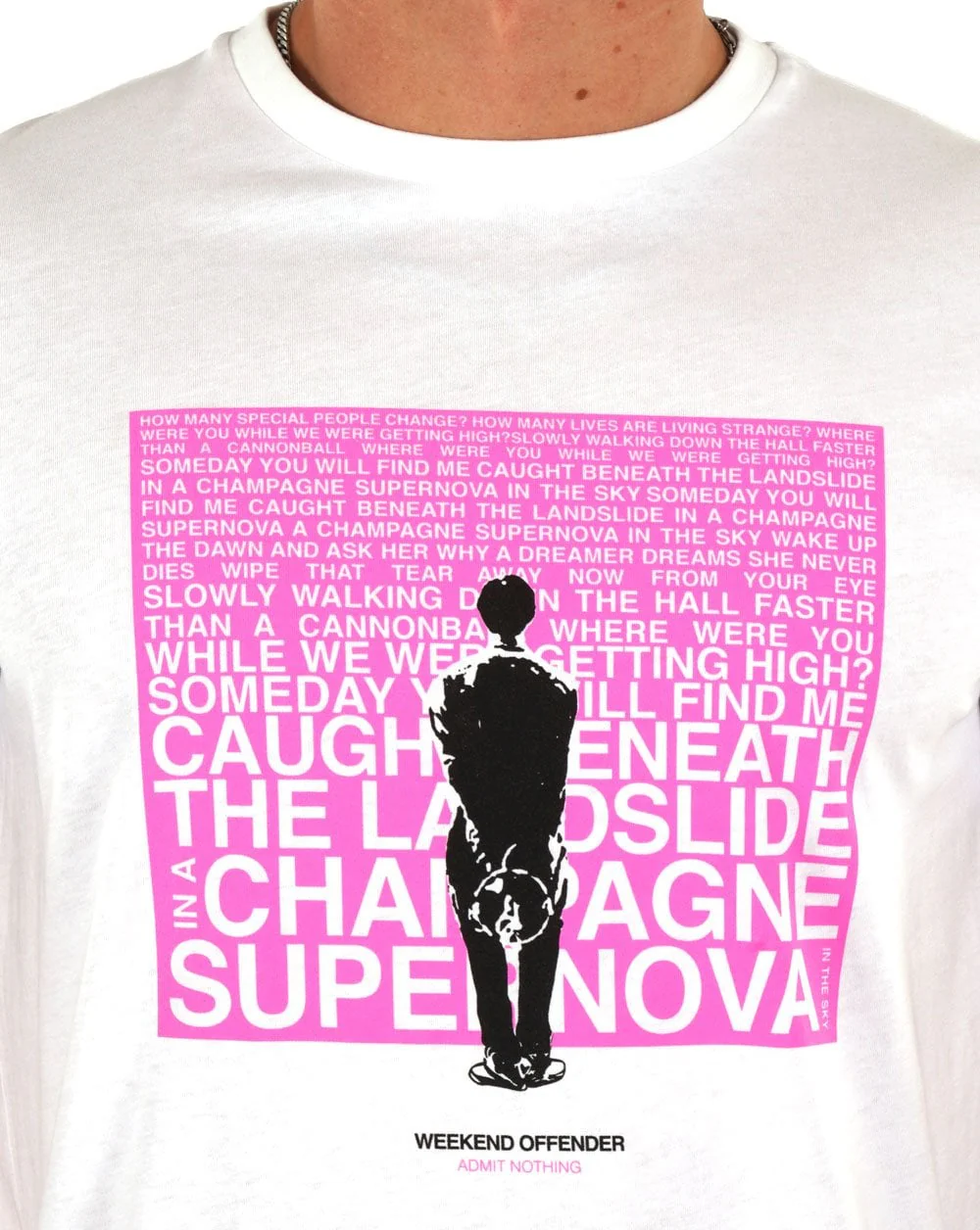 Weekend Offender Supernova T-shirt White/Pink - Image 2